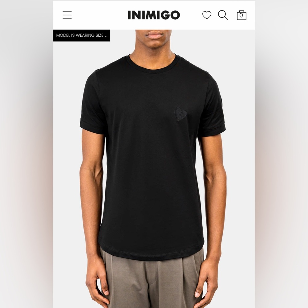 ❤️Inimigo “Classic Embroidery Heart Black Tshirt”